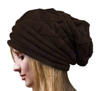 Bysonglezai Hüte Damen Strickmütze Herren Frauen Schirmmütze Mütze Gestrickte Baggy Beanie Übergroße Wintermütze Ski Slouchy Cap Mützen Damen Herren Winter Wolle Warme Mütze Mützen Unisex Kaffee