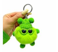 BYVUTE Schlüsselanhänger aus Kunstfell, grüner Ball mit Brille, niedlicher Schlüsselanhänger, Taschenanhänger für Handtasche, Rucksack, Auto, flauschig weich, Grün , 8 x7 x 3 cm