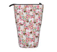 BYwenhopnbs Jack Russell Lilac Vintage Florals Steh-Federmäppchenhalter, Teleskop-Federtasche