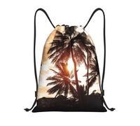 BYwenhopnbs Palm Tree Shore Caribbean Mist Kordelzugbeutel, leichter Sportrucksack für Damen und Herren