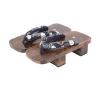 BYWXW Japanische Traditionelle Sandalen,Flip Flops Sandalen für Damen Herren,Japan Traditionelle Schuhe Geta Wide Sole Japanischen Kimono Holzschuhe(Size:EU 44,Color:Golden)