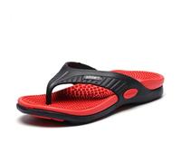 BYWXW Strandschuhe,Anti-Rutsch atmungsaktive Massage Sohlen Flip-Flops, Massage Casual Sommer Zehenclip Anti-Rutsch Sandalen Outdoor Männer Strand Sandalen(Size:EU 42,Color:Rot)