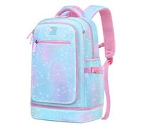 BYXEPA 2 in 1 Rucksack Mädchen & Isolierte Lunch Tasche, Schulrucksack für Mädchen Grundschüler (Himmelblau)
