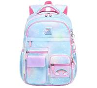 BYXEPA Mädchen-Schulrucksäcke, 40,6 cm, niedliche Büchertaschen mit Fächern für Teenager, Mädchen, Kinder, Studenten, Grundschule, Kinderschultasche, Blau, Rucksack Backpacks