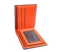 BYYLECL Herren-Geldbörse, PU-Leder, mehrere Kartenpositionen, Münzfach, Orange