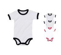 BZ19 Babybugz Baby Ringer Bodyanzug Kurzarm White 3-6 Monate