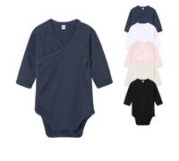 Babybugz Baby Wickelbody mit langen Ärmeln Kimono - Marineblau | 6-12 Monate