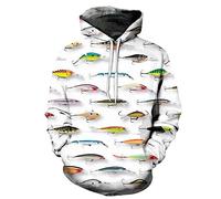 BZNOO Jungen Mädchen 3D Hoodie, Mädchen Jungen Hoodie 3D-Druck Fisch Kinder Sweatshirts Unisex Taschen Kapuzenpullover Für Kinder 4-16 Jahre-160