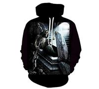 BZNOO Jungen Mädchen 3D Hoodie, Mädchen Jungen Hoodie 3D-Druck Sensenmann Kinder Sweatshirts Unisex Taschen Kapuzenpullover Für Kinder 4-16 Jahre-150