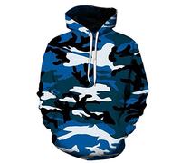 BZNOO Jungen Mädchen 3D Hoodie, Unisex Kid's Hoodie Boy Girl Coole 3D-Drucktarnung Leichtes Kapuzenpullover-Sweatshirt Für 4-16 Jahre-140