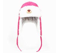 BZNOO Russen Mütze Herren Militärabzeichen Der Sowjetarmee Russland Ushanka Bomberhüte Pilot Trapper Fliegerkappe Winterohrklappe Schneekappen Hut-E