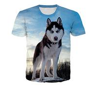BZNOO Unisex 3D Druck Kurzarm，Unisex 3D-Gedruckte Tierhund Grafik T-Shirt Sommer Lässig Kurzarm Neuheit T-Shirts T-Shirts Tops Street Wear Für Männer Frauen-M