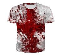 BZNOO Unisex 3D Druck Kurzarm,Unisex Gedruckte Blut Grafik T-Shirt Sommer Lässig Kurzarm Neuheit T-Shirts T-Shirts Tops Street Wear Für Männer Frauen-M
