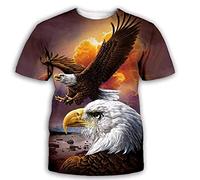 BZNOO Unisex 3D Druck T Shirt，Unisex Adler Grafik T-Shirt Sommer Casual Kurzarm Neuheit T-Shirts T-Shirts Tops Street Wear Für Männer Frauen-M