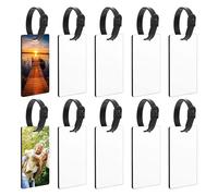 (C)10/12Pcs MDF Luggage Tags Double Sided Securely Spot Your Suitcase Eco-friendly Luggage Tags Trip Supply