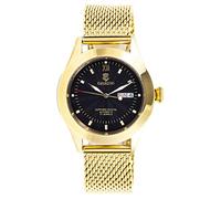 C CAVADINI Herren-Armbanduhr Analog Automatik mit Mesharmband CV-999 (schwarz)