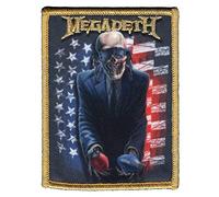 C&D Visionary Megadeth Aufbügler Embroidery Patch 10x7cm Schwarz Musik Heavy Metal Logo Bügelbild Patch