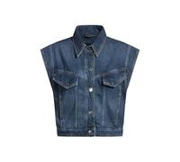 BOSS Ärmellose Jacke im Boxy-Fit aus indigoblauem Denim - Style C_DENIM VEST 1.0, 50534189 Blau S
