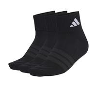 adidas Unisex Quarter Socken, 3er Pack - Cushioned Sportswear Ankle Socks, Logo, gepolstert, einfarbig Schwarz 40-42