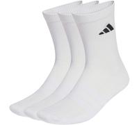 adidas Unisex Socken, 3er Pack - Cushioned Sportswear Crew Socks, Logo, gepolstert, einfarbig Weiß 40-42