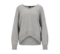 Strickpullover BOSS ORANGE "Fondyssa Premium Damenmode", Damen, Gr. M (38), light, pastel grau 056, Strick, Obermaterial: 44% Polyamid, 34% Alpaka, 22% Wolle, unifarben, bequem normal, V-Ausschnitt, R