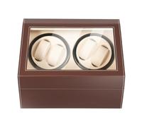 C-Juzarl Automatische Uhrenbeweger Box, PU Leder Uhrengehäuse für Automatikuhren Uhrenbeweger 4 Uhren+6 extra Speicherplätze für Uhrengeschäft und Zuhause