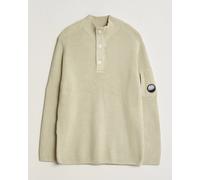 C.P. Company Full Rib Knitted Cotton Half Button Light Grey Grau M