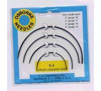 C.S. Osborne Gebogenes Ledernadel-Set, Dreieckig, Metall, 4 Stück, 7,6 cm, 10,2 cm, 12,7 cm, 15,2 cm, Ledernähen