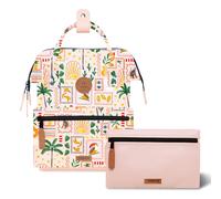 Cabaia Rucksack Adventurer Small Kotor mit zwei auswechselbaren Vortaschen Beige
