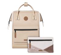 Cabaïa - Adventurer Rucksack Arcachon Medium 18L - Wasserabweisend - Laptopfach bis zu 13 Zoll - 2 Vordertaschen - vegan zertifiziert - Rucksack für Reisen und Arbeit, Damen & Herren - Beige