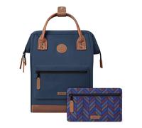 Cabaïa - Adventurer Rucksack Chicago Medium 18L - Wasserabweisend - Laptopfach bis zu 13 Zoll - 2 Vordertaschen - vegan zertifiziert - Rucksack für Reisen und Arbeit, Damen & Herren - Blau