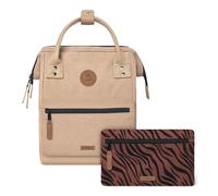 Cabaïa - Adventurer Rucksack Luxor Mini 10L - Wasserabweisend - Laptopfach bis zu 10,5 Zoll - 2 Vordertaschen - vegan zertifiziert - Rucksack für Reisen und Arbeit, Damen & Herren - Beige