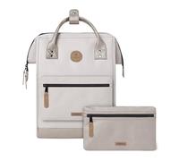 Cabaïa - Adventurer Rucksack Algers Medium 18L - Wasserabweisend - Laptopfach bis zu 13 Zoll - 2 Vordertaschen - vegan zertifiziert - Rucksack für Reisen und Arbeit, Damen & Herren - Beige