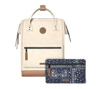 Cabaïa - Adventurer Rucksack Andenne Medium 18L - Wasserabweisend - Laptopfach bis zu 13 Zoll - 2 Vordertaschen - vegan zertifiziert - Rucksack für Reisen und Arbeit, Damen & Herren - Beige