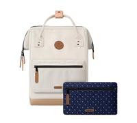 Cabaïa - Adventurer Rucksack Cap Town Medium 18L - Wasserabweisend - Laptopfach bis zu 13 Zoll - 2 Vordertaschen - vegan zertifiziert - Rucksack für Reisen und Arbeit, Damen & Herren - Beige