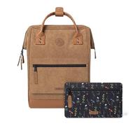 Cabaïa - Adventurer Rucksack Dubai Medium 18L - Wasserabweisend - Laptopfach bis zu 13 Zoll - 2 Vordertaschen - vegan zertifiziert - Rucksack für Reisen und Arbeit, Damen & Herren - Braun