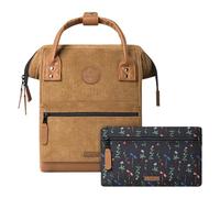 Cabaïa - Adventurer Rucksack Dubai Mini 10L - Wasserabweisend - Laptopfach bis zu 10,5 Zoll - 2 Vordertaschen - vegan zertifiziert - Rucksack für Reisen und Arbeit, Damen & Herren - Braun