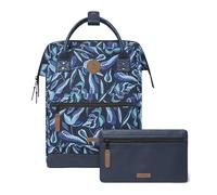 Cabaïa - Adventurer Rucksack Fontainebleau Medium 18L - Wasserabweisend - Laptopfach bis zu 13 Zoll - 2 Vordertaschen - vegan zertifiziert - Rucksack für Reisen und Arbeit, Damen & Herren - Blau