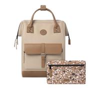 Cabaïa - Adventurer Rucksack Kuala Lumpur Medium 18L - Wasserabweisend - Laptopfach bis zu 13 Zoll - 2 Vordertaschen - vegan zertifiziert - Rucksack für Reisen und Arbeit, Damen & Herren - Braun