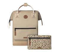 Cabaia Rucksack Adventurer Medium Lobito mit zwei auswechselbaren Vortaschen Beige