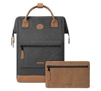Cabaïa - Adventurer Rucksack London Maxi 23L - Wasserabweisend - Laptopfach bis zu 15 Zoll - 2 Vordertaschen - vegan zertifiziert - Rucksack für Reisen und Arbeit, Damen & Herren - Grau