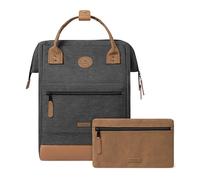 Cabaïa - Adventurer Rucksack London Medium 18L - Wasserabweisend - Laptopfach bis zu 13 Zoll - 2 Vordertaschen - vegan zertifiziert - Rucksack für Reisen und Arbeit, Damen & Herren - Grau