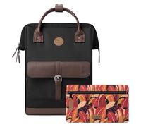 Cabaïa - Adventurer Rucksack Managua Maxi 23L - Wasserabweisend - Laptopfach bis zu 15 Zoll - 2 Vordertaschen - vegan zertifiziert - Rucksack für Reisen und Arbeit, Damen & Herren - Schwarz