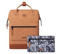 Cabaïa - Adventurer Rucksack Moscow Maxi 23L - Wasserabweisend - Laptopfach bis zu 15 Zoll - 2 Vordertaschen - vegan zertifiziert - Rucksack für Reisen und Arbeit, Damen & Herren - Braun