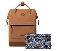 Cabaïa - Adventurer Rucksack Moscow Maxi 23L - Wasserabweisend - Laptopfach bis zu 15 Zoll - 2 Vordertaschen - vegan zertifiziert - Rucksack für Reisen und Arbeit, Damen & Herren - Braun