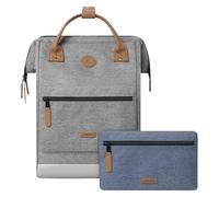 Cabaïa - Adventurer Rucksack New York Maxi 23L - Wasserabweisend - Laptopfach bis zu 15 Zoll - 2 Vordertaschen - vegan zertifiziert - Rucksack für Reisen und Arbeit, Damen & Herren - Grau