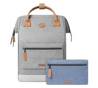 Cabaïa - Adventurer Rucksack New York Maxi 23L - Wasserabweisend - Laptopfach bis zu 15 Zoll - 2 Vordertaschen - vegan zertifiziert - Rucksack für Reisen und Arbeit, Damen & Herren - Grau