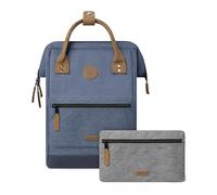 Cabaïa - Adventurer Rucksack Paris Medium 18L - Wasserabweisend - Laptopfach bis zu 13 Zoll - 2 Vordertaschen - vegan zertifiziert - Rucksack für Reisen und Arbeit, Damen & Herren - Blau