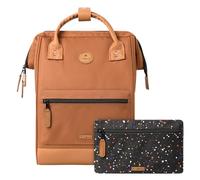 Cabaïa - Adventurer Rucksack Turin Mini 10L - Wasserabweisend - Laptopfach bis zu 10,5 Zoll - 2 Vordertaschen - vegan zertifiziert - Rucksack für Reisen und Arbeit, Damen & Herren - Braun