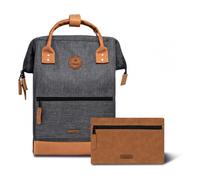 Cabaïa - Adventurer Rucksack London Mini 10L - Wasserabweisend - Laptopfach bis zu 10,5 Zoll - 2 Vordertaschen - vegan zertifiziert - Rucksack für Reisen und Arbeit, Damen & Herren - Grau